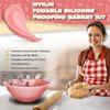 Sourdough Bread Baking Supplies Set, Sourdough Bread Guard Basket, 9" Round Bread Proofing Basket, Foldable Bread Proofing Bowl, Set for Sourdough Bread Baking, Cream Pink