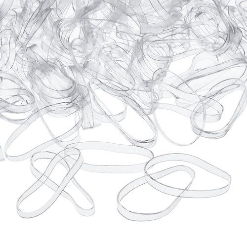 eBoot 500 Pcs 3 mm Elastic Hair Bands Mini Rubber Bands Small Hair Ties Ponytail Elastics Holders for Baby Kids Girls Braids Hair (Clear,Transparent)
