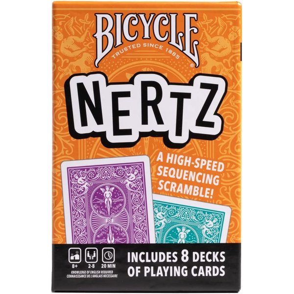 Bicycle Nertz Playing Card Game, 8 Decks of Playing Cards, Fast, Fun, Competitive Multiplayer Solitaire Game, Up to 8 Players, Jumbo Index