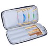 Teamoy Knitting Needles Case(up to 10-Inch), Travel Organizer Storage Bag for Circular and Straight Knitting Needles, Crochet Hooks and Knitting Accessories, Blue Cats-NO ACCESSORIES INCLUDED