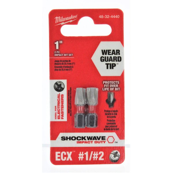 Milwaukee 48-32-4440 Insert bit Ecx 1/4"Hex, 2 Pack