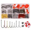 Fishing Hooks Bobbers Freshwater Tackle Kit 215pcs Fishing Gear Tackle Box Include Fishing Hooks, Fishing Weights, Bobbers for Fishing, Beginners Fishing Equipment Starter Kit for Trout Panfish