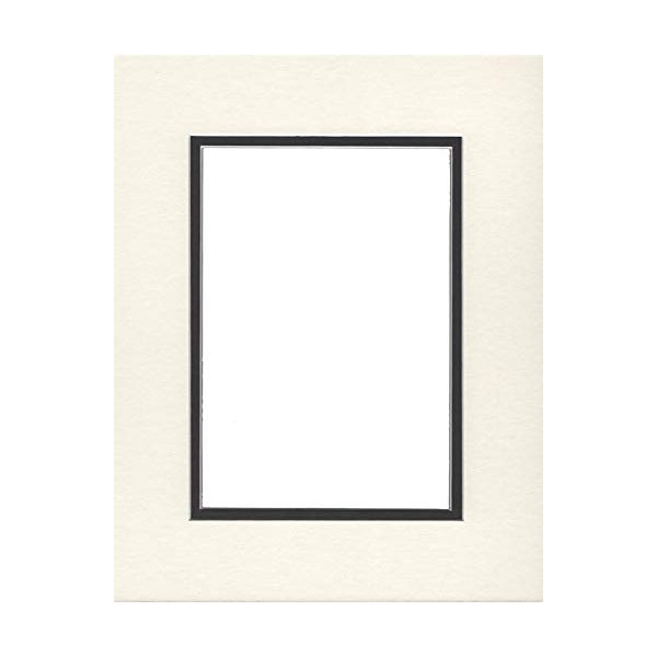 16x20 Double Acid Free White Core Picture Mats Cut for 11x14 Pictures in Cream and Black