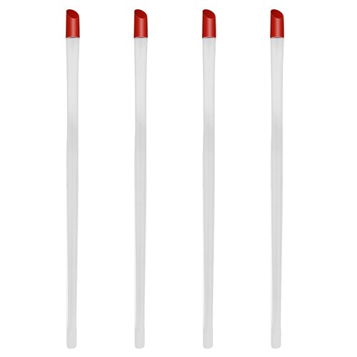 17cm Rubber Cuticle Pusher Cleaner, 4 Pieces Red Hard Rubber End Tipped Nail Art Tool Cuticle Pusher Cleaner And Professional Plastic Handle Cuticle Stick for Hand Care Nail, Nail Cleaner Tool