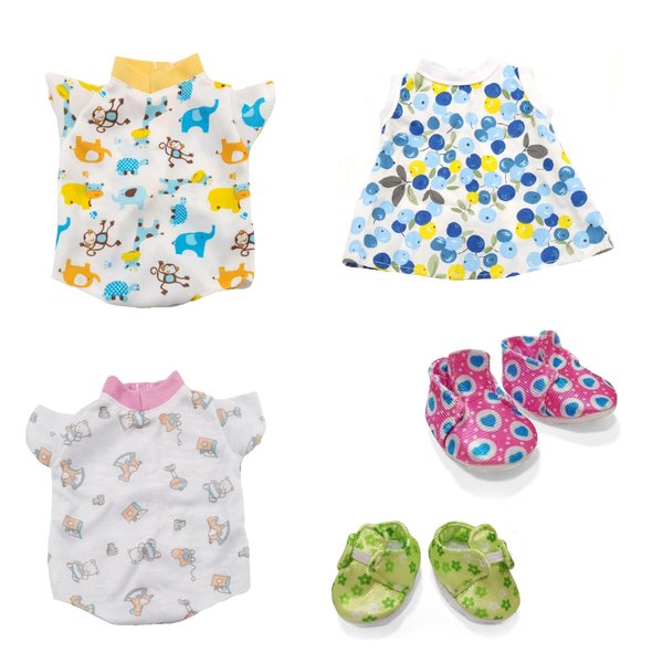 Xunwa Baby Dolls Clothes Accessories for 12 Inch Alive Baby Dolls Girl, Doll Clothing and Shoes for 10-12 Inch Dolls(pattern1, 12)