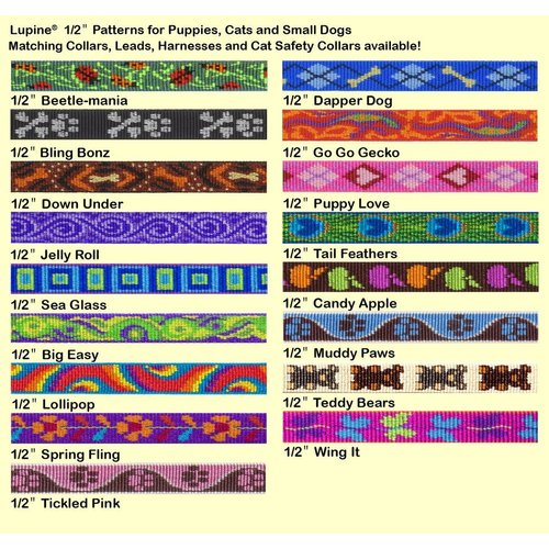 LupinePet Originals 1/2" Lollipop 12-20" Adjustable Roman Dog Harness for Small Dogs