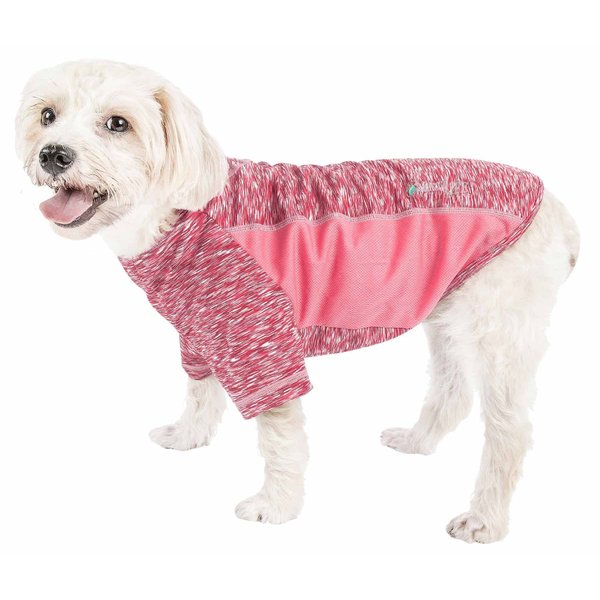 Pet Life ® Active 'Warf Speed' Heathred Dog Fitness and Yoga Pet T-Shirt Dog Clothes - Performance Dog T-Shirt with 4-Way-Stretch, Reflective and Quick-Dry Technology - Summer Dog Shirts Medium