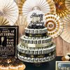 BUAEL Happy Birthday Gift Can Be 17 Age 3 Layers Of Black Gold Cake Filled With Cash Happy Birthday Day Money Cake Gift Party Supplies Money Gift Ideas For Birthday Cake