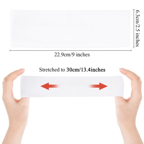 DERAYEE Headbands for Women, 6 Pcs Elastic Headbands Soft Fabric Non Slip Hair Bands for Women Yoga Sports Workout (9 x 2.5 Inch)