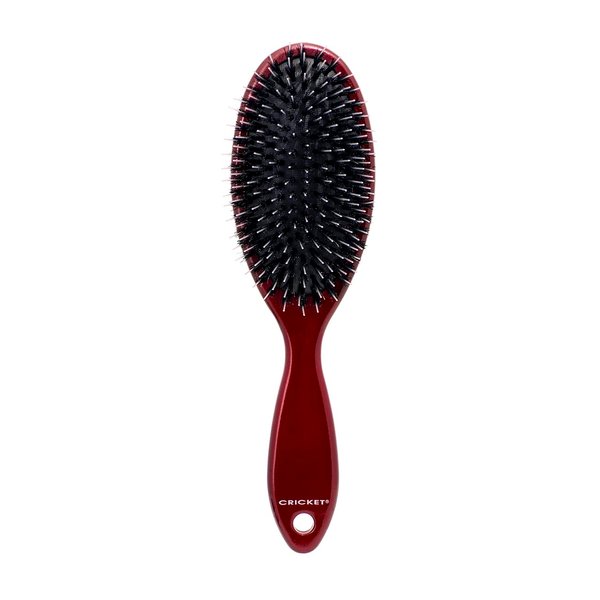 Cricket Smoothing Boar Mix Hair Brush with Boar and Nylon Bristles, Oval, Black / Brown, Cushion Pad, All Hair Types