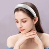 SuPoo Padded Headbands White Headbands for Women Girls Preppy Soft Thick Hairbands Wide Head Band Non Slip Fashion Satin Silky Hair Band Hoop Trendy Hair Accessories diademas para mujer de moda