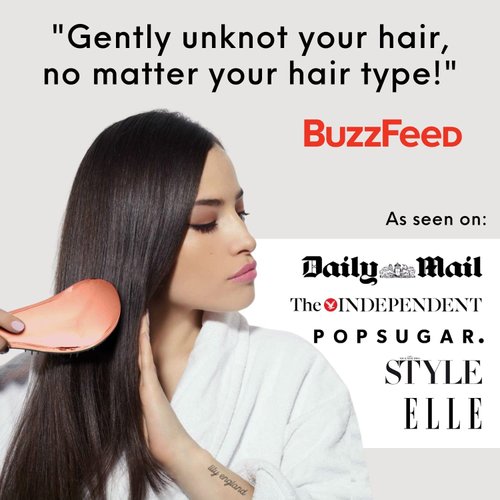 Detangler Brush for Thick Hair, Curly, Straight & Natural Hair - Gentle Detangling Hair Brush for Women, Kids & Toddlers with Flexible Bristles - Lily England Hairbrush for Wet & Dry Hair, Rose Gold