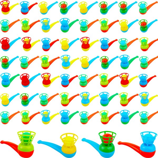 Octaday 60 Pcs Floating Blow Pipe Balls Random Color Ball Blowing Toy Balance Ball Blowing Toys for Kids Party Supplies Balls