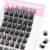 Lash Clusters 72pcs Individual Lashes D Curl Cluster Lashes 0.07mm Thickness Eyelash Clusters DIY Lash Extension Kit Cluster Eyelash Extensions (03-0.07D, 14mm)