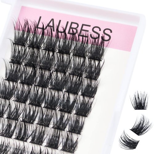 Lash Clusters 72pcs Individual Lashes D Curl Cluster Lashes 0.07mm Thickness Eyelash Clusters DIY Lash Extension Kit Cluster Eyelash Extensions (03-0.07D, 14mm)