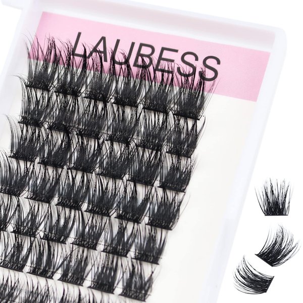 Lash Clusters 72pcs Individual Lashes D Curl Cluster Lashes 0.07mm Thickness Eyelash Clusters DIY Lash Extension Kit Cluster Eyelash Extensions (03-0.07D, 14mm)