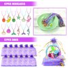 90 PCS Mermaid Party Favors for Girls Mermaid Birthday Supplies Bracelets Stampers Necklaces Rings Keychains Tattoo Stickers Post-it Notes Goodie Bags for Mermaid Birthday Party Supplies (Mermaid)