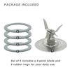 for Oster Blender Replacement Parts Blender Ice Blade with Four Rubber O Ring Seal Gasket Accessory Refresh Kit