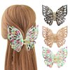WACHLL Butterfly Hair Clips for Women - Claw Clips for Thick Hair, Medium Hair, Big and Cute Matte Butterfly Hair Clips (3Pcs)