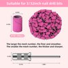 Terossy 180 Fine Grit Sanding Bands for Nail Drill, 200Pcs Nail Sanding Bands Nail Drill Bits with 1 Mandrel, Electric Nail Sanding Bits for Manicures and Pedicures, Pink