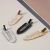 S SNUOY No Bend Hair Clips No Crease Hair Clip Rhinestone Metal Hair Clips Shiny Styling Duckbill Hair Pins Flat Barrettes for Women Pack of 4