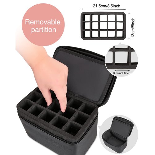 Nail Polish Bag Nail Art Set Organizer Nail Polish Travel Case Nail Tool Bag Nail Polish Holder With Compartment Manicure Set Accessories Travel Bag Gift for Women (black)