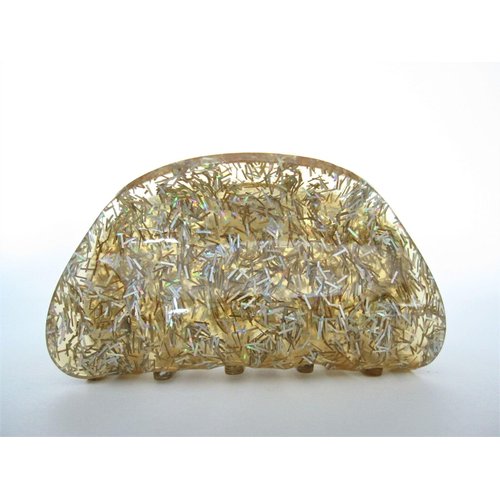 Generic Gold colorful glitter marbled hair claw clip