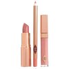 Charlotte Tilbury The Pillow Talk Full Size Lip Kit- Lip Liner, Lipstick, and Lip Gloss.