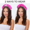 Wecoe 21st Birthday Headband Flower Crown Hot Pink Flower Floral Headband Birthday Crown Tiara Happy 21st Birthday Decoration Gift for Her Party Favors Party Supplies Hair Accessories for Women Girls