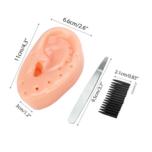 Pimple Popper Toy, Ear Shaped Blackheads Acne Remover Set, Fake Ear Zit Popping Mochi Squeezies Squeeze with Upgraded Tweezers for Stress Relief Decompression for Adults Novelty Fun Fan