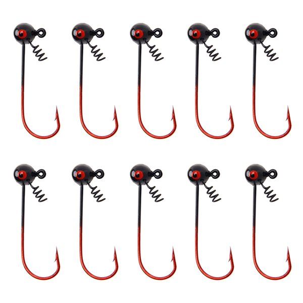 Fishing Jig Heads Hooks, Shakyhead Jig Hooks Bass Football Jig Heads Wobble Head Fishing Jigs with Screw Lock Jig Head for Bass Fishing 1/4oz 1/8oz 1/16oz