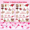 Partywind Luminous Valentines Day Temporary Tattoos for Kids, 38 Styles Glow Valentines Day Decorations Party Favors Supplies Decor, Valentine Heart Stickers for Kids to Exchange Gifts (2 Sheets)