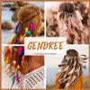 GENBREE Boho Feather Headband Rainbow Indian Headbands Hippie Feather Headdress Adjustable Long Feather Hair Accessories for Women and Girls
