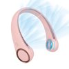 CIVPOWER Neck Fan: Portable Personal Neck Cooling Rechargeable Bladeless Fan - Hands Free 3 Speed 4000 mAh Battery USB Operated Wearable Headphone Design - for Men Women Outdoor Indoor Pink
