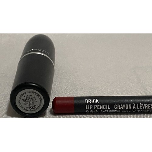 M.A.C. Cosmic Lip Duo RED Set Frost Lipstick FRESH MOROCCAN & Lip Pencil BRICK
