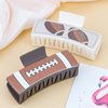 Hapdoo Football Hair Clips, Leather Square Hair Clips Western Accessories for Cowgirl, 4” Western Hair Clips Set Country Stuff Gifts for Women Girls
