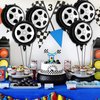 12 Pcs Tire Balloons,18 Inch Wheel Foil Balloons, Car Wheel Balloons Race Car Party Decorations for Birthday Party Race Car Theme Party Supplies