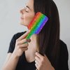 Rainbow Hair Brush, Rainbow Sequins Wet Dry Air Cushion Hair Brush Plastic Detangler Hair Brush for Kids Adults Back To School Gift Women Men