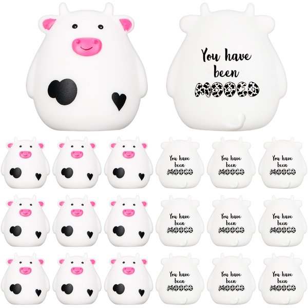 Cholemy 50 Set Moo Moo Cows Mini Cute Rubber Cow Car Gift Bulk You Have Been Mooed Funny Cow for Moo Moo Game Cow Figurines Car Interior Accessories Gift for Car SUV Women Men