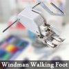 Windman Open Toe Walking Foot with Guide for Brother Singer Janome Sewing Machines Quilting Open Toe Even Feed Walking Foot for Stitching Stripes Plaids Multiple Layers Fabrics