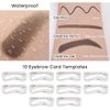 evpct Eyebrow Stamp Pencil Kit for Eyebrows, Makeup Brow Stamp Trio Kit with Waterproof Eyebrow Pencil, Eyeliner, Eyebrow Pomade, 10 Eyebrow Stencils and Dual-ended Eyebrow Brush, Kit-06# MEDIUM BROWN