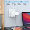 European Travel Plug Adapter, AUOPLUS International Power Plug Adapter with 3 USB Ports (1 USB C), 4 AC Outlets Cruise Ship Essentials for US to Most of Europe Spain Italy France Germany