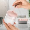 Beautyflier Facial Cleanser Foam Cup Whip Bubble Maker Facial Skin Cleansing Care,Deep Skincare Cleaner Tools for Travel Household (Cylindrical, Pink)