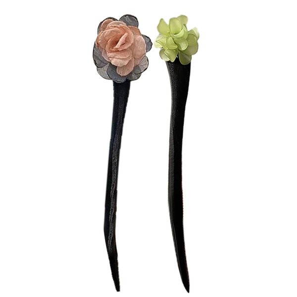 Hair Sticks for Buns, Set of 2 Flower Hair Chopsticks for Women