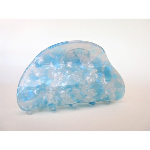 Generic Mixed turquoise blue and white marbled hair claw clip