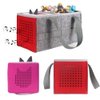 Vakdon 2PCS with Toys Portable Carrying Case for Toniebox Starter Set, Headphones and Charging Station, Can Hold 30-40 Tonies Figures Characters, Travel Storage Bag for Toniebox (Gray+Red)