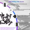 mxuteuk 100PCS #8×1/2" & 5/8" Self Tapping Screws for Metal Self Drilling Screw 410 Stainless Steel Black for Building G023-BT-100