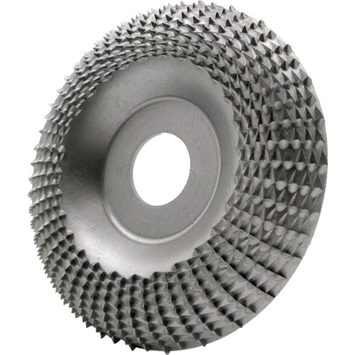 Winbyoan Wood Carving Disc Grinder Shaping Disc 7/8 Inch Bore Wood Tungsten Carbide Grinding Wheel Carving Abrasive Disc for Sanding Carving Shaping (100mm, Arc Type, Silver)
