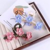 Leadigol 2PCS Elegant Pearl Flower Hair Claw,Flower Ponytail Holder Simple Hair Crab Clip Sweet Shark Clip for Women