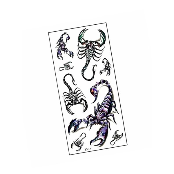 2Pcs 3D Scorpion Temporary Tattoos Temporary Tattoos Stickers Fashionable Fake Tattoos Removable Waterproof Body Art Tattoo Stickers for Men Women Teens Girls Boys (Scorpion) Temporary Tattoos，Makeup
